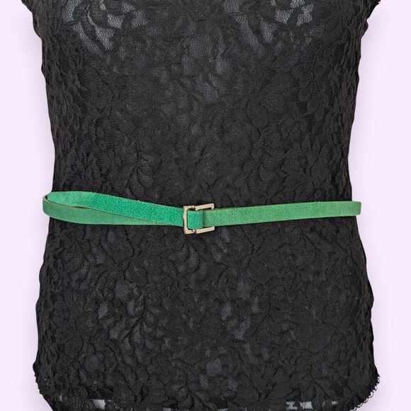 Vintage Jacob Thin Green Leather Belt - Picture 1 of 4